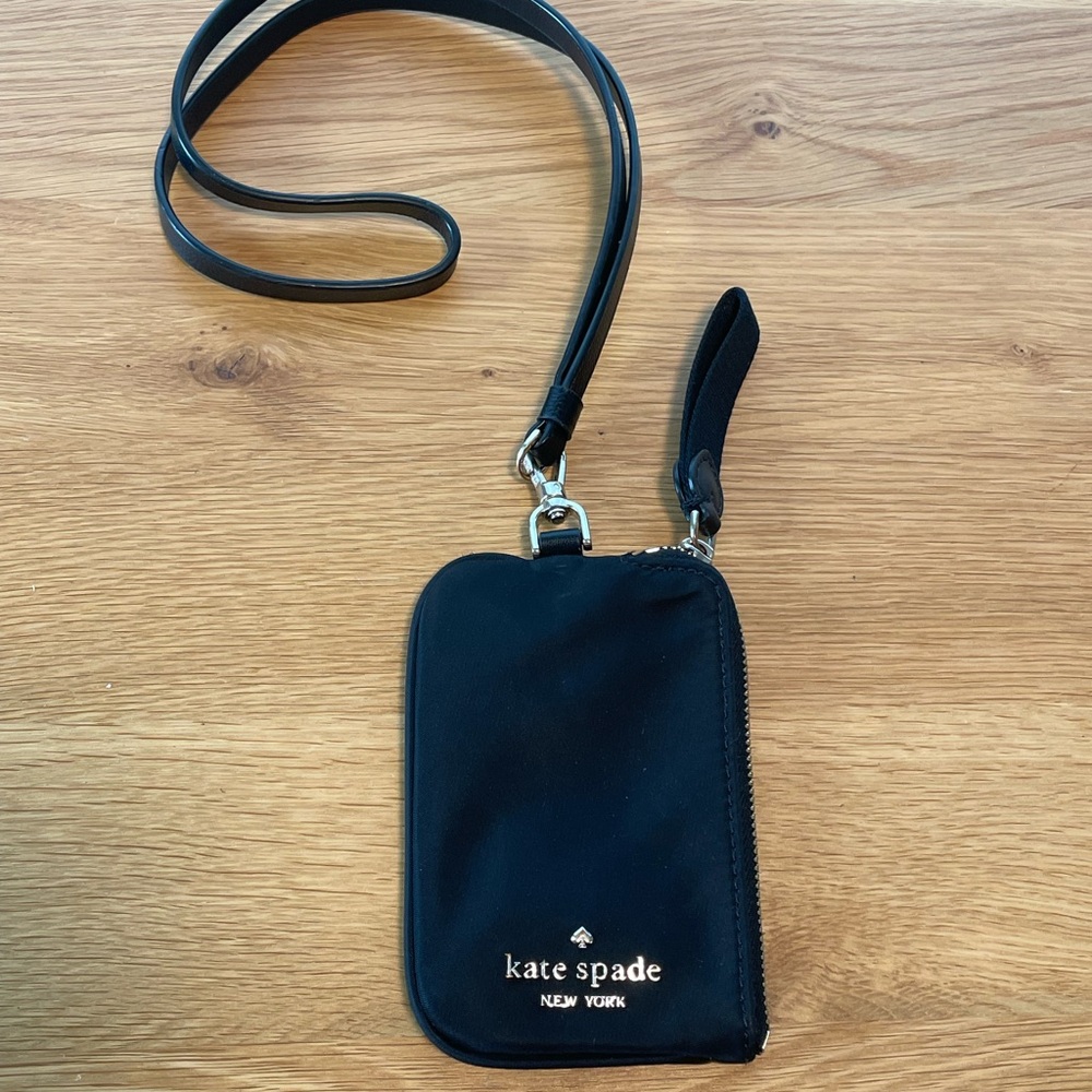 Kate Spade black wallet lanyard